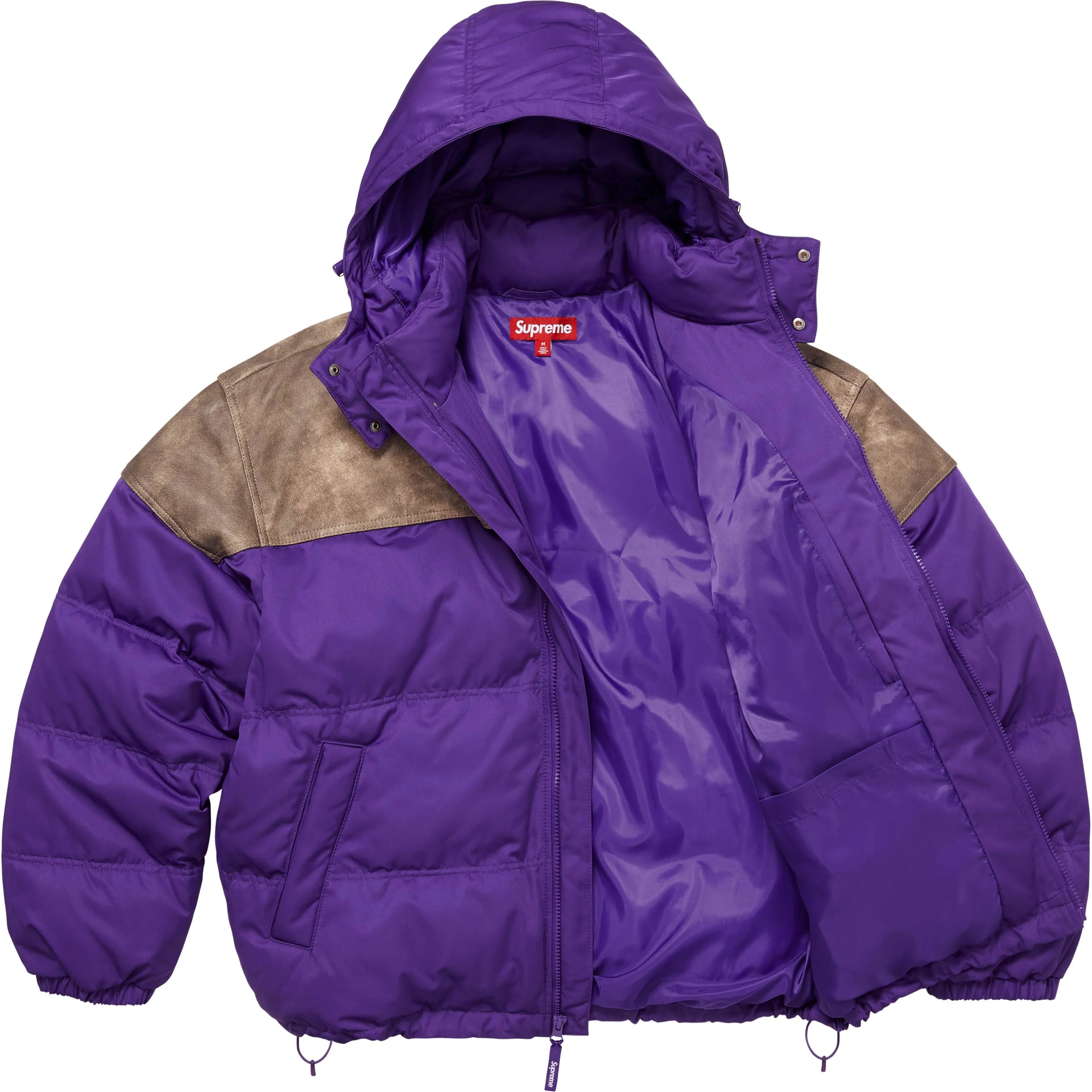 Leather Yoke Puffer Jacket view 5